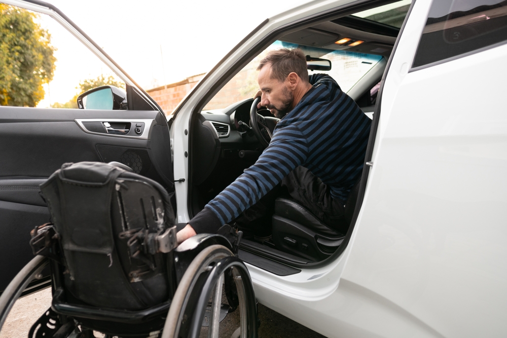 disabled person getting inside vehicle 
